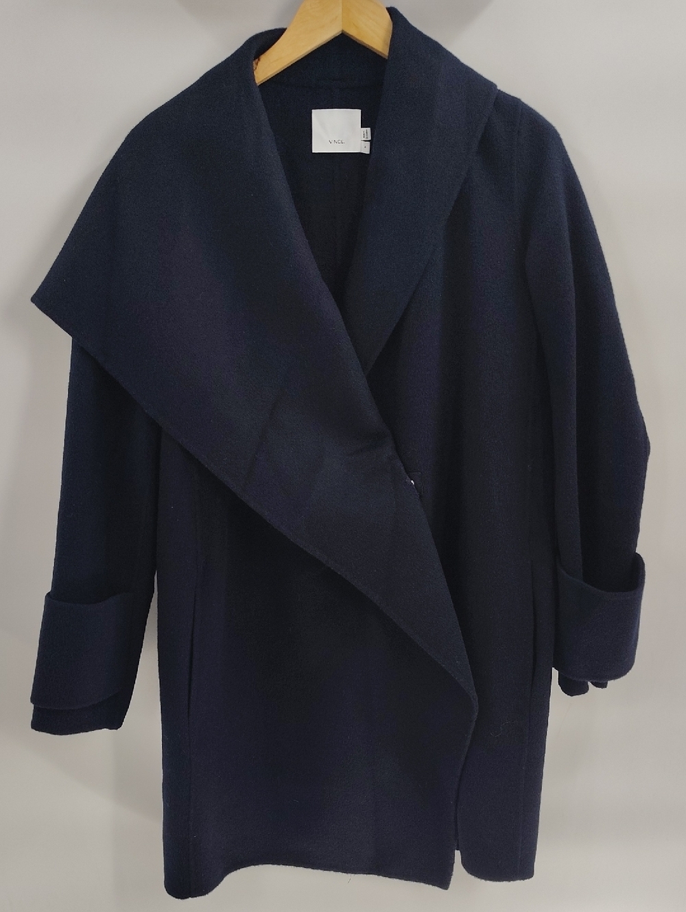 VINCE Navy Wool Coat Small